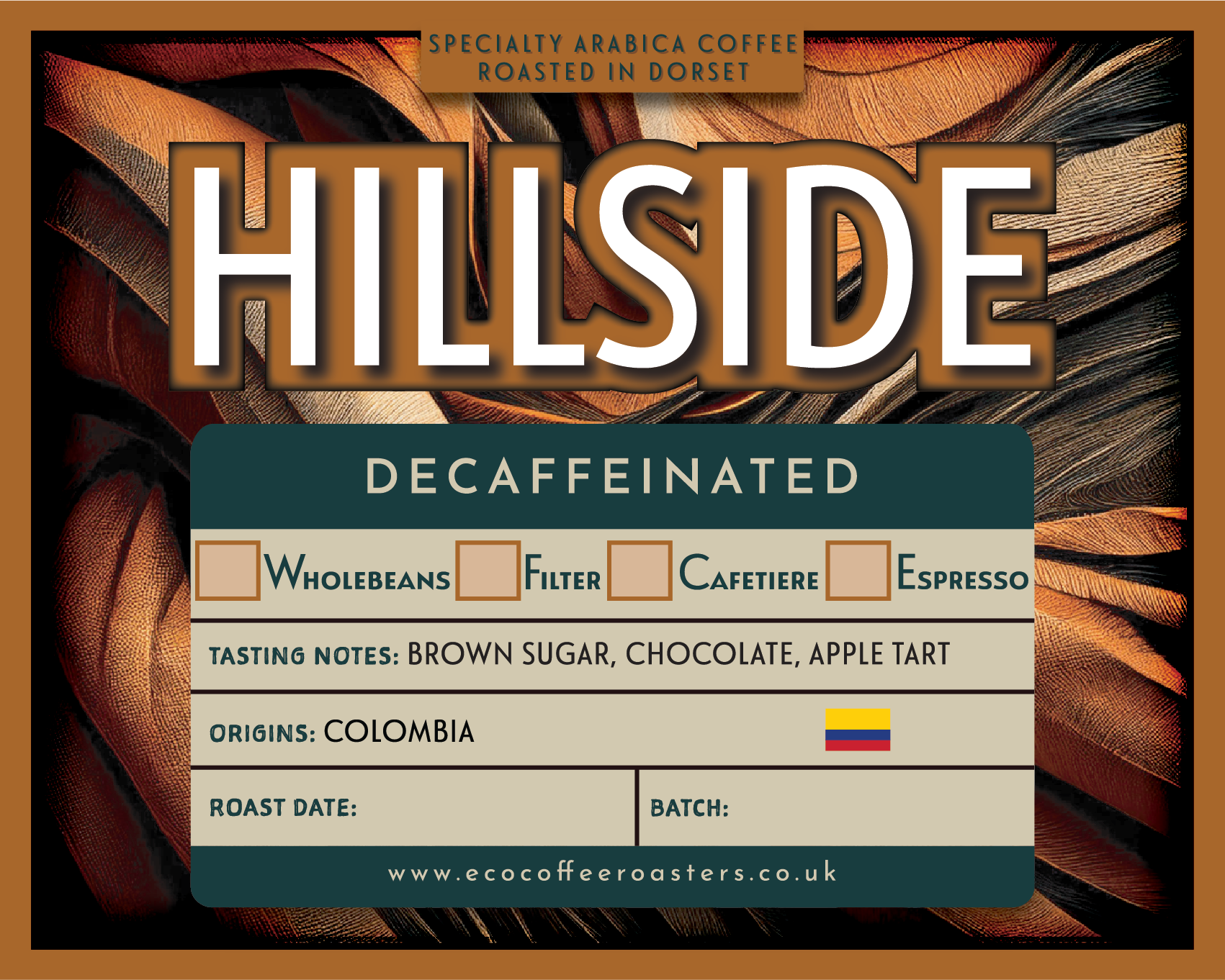 Hillside Decaf Eco Coffee Beans Ground Dorset — The Eco Coffee